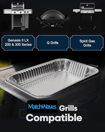 Drip Pans for Weber, Disposable Aluminum Foil Grease Trays for Weber Grills, Universal Replacement Liners for Weber Series, 8.6 x 6 - 20 Pcs